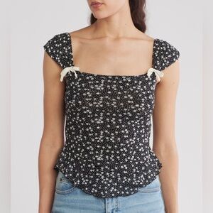 Free People Black and White Women's Top